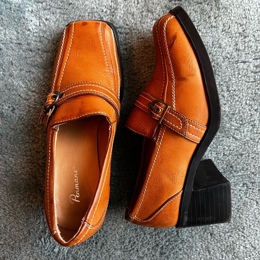 Penmans Leather Heeled Mules